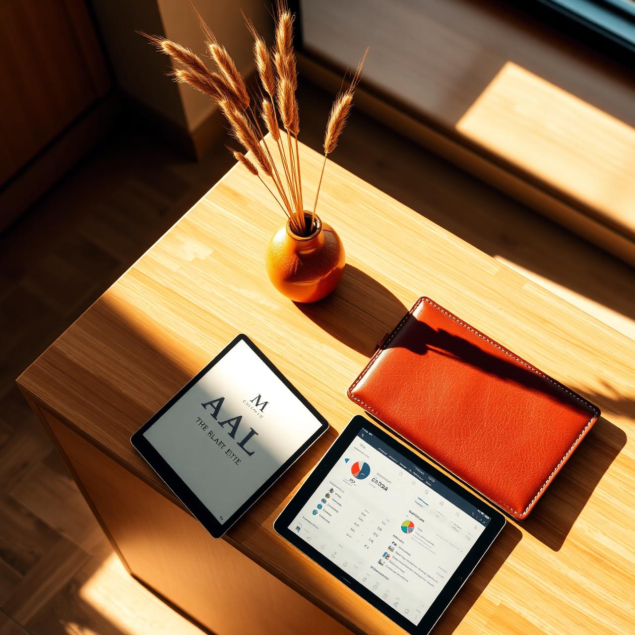 Hotel check-in detail with tablet and folio